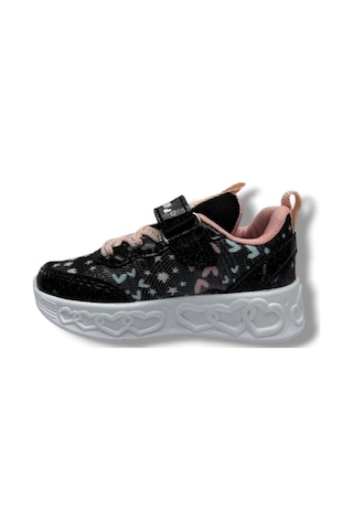 Ndrops 032-26 Anorak Rugan Yıldızlı Anatomik Kız Çocuk Sneaker Siyah Pudra 22-25 Siyah