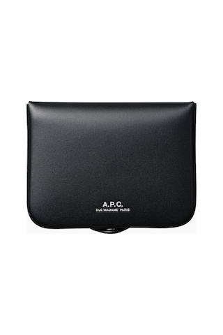 A.p.c Josh Unisex Lüks Bitkisel Deri Bozuk Para Kesesi Cüzdan Siyah