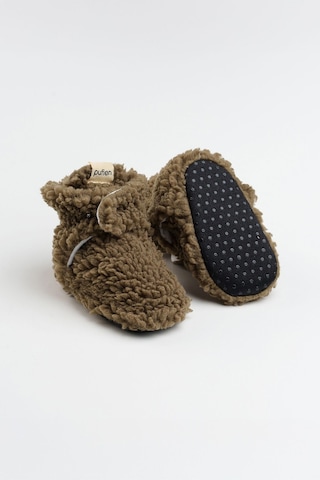 Organik Pamuk Astarlı, Bebek İlk Adım Ayakkabısı, Kaydırmaz Taban, Bebek Pandufu, Bej Patik Haki