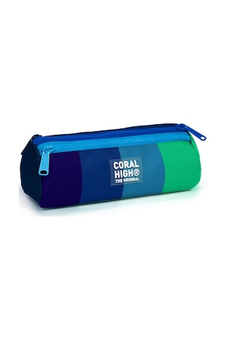 Coral High Lacivert Yeşil Renk Geçişli Erkek Çocuk Üç Gözlü Kalemlik Çok Renkli