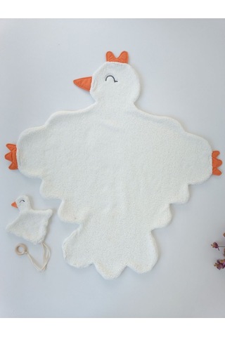 Kışlık Wellsoft Peluş Kuzu Kumaş Bebek Battaniyesi- Çok Amaçlı Minik Kuş Bebek Örtüsü -120x120cm Btn10257 Ekru