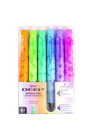 Deep Mekanik Kurşun Kalem Pastel Doğa Serisi 0.7 Mm 6'lı Set Çok Renkli
