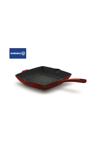Korkmaz Casta Kare Grill Döküm Tava 26x26 CM - Kırmızı