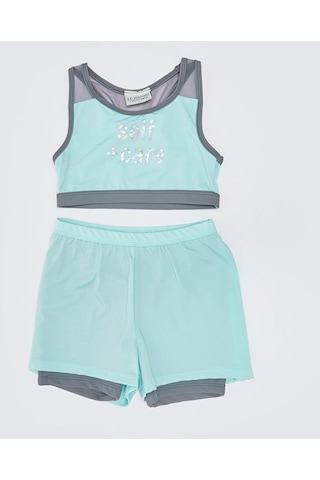 Deep Beach Şort Ve Taytlı Kız Çocuk Bikini Takım 001