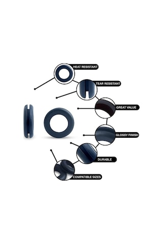 Pazly 180 Adet Siyah O Ring Kauçuk Yıkama Contaları Kauçuk Grommet Çeşitleri Kiti Electrica Gasket O-ring Contalar Alet Takımı