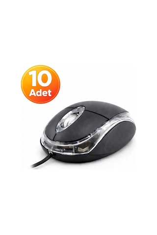 10 Adet - Koodmax Usb Optik Mouse 800 Dpı - Kablolu Maus - Işıklı W0015-n6-10adet