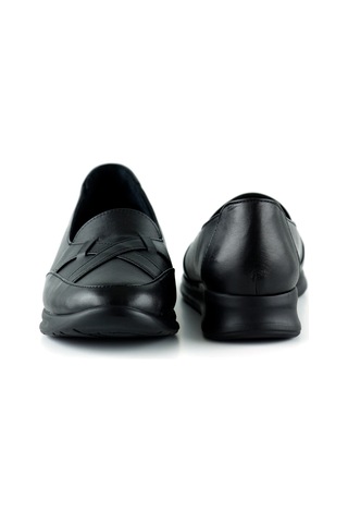 Erkan Saçmacı Mammina Siyah Hakiki Deri Çapraz Bant Detaylı Slip-on Günlük Ayakkabı Siyah
