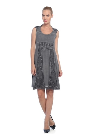 Bulalgiy Kadın Vizon Vintage Dantelli Elbise - Bga008804-Vizon-34 Vizon