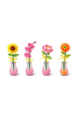 Mini Blok Çiçek Seti Ayçiçeği 89 Parça Sunflower Yapım Oyuncağı