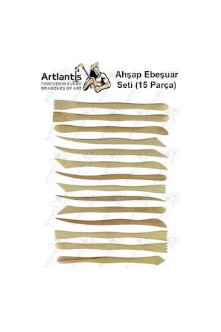 Ebeşuar Seti 15 Li 20 Cm 1 Paket Ahşap Modelaj Modelleme Aletleri Seramik Kil Ve Heykel Modelaj Kalemi