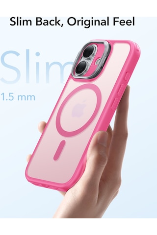 Esr Apple Uyumlu iPhone 17 Classic Hybrid Magsafe Standlı Kılıf-kamera Kontrol Buton - Pembe Pembe