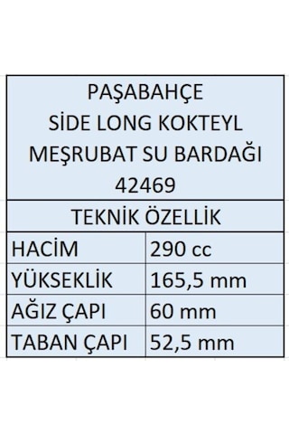 42469 Side Long Kokteyl Meşrubat Su Bardağı 12 Adet Kokteyl Votka Bardağı Beyaz