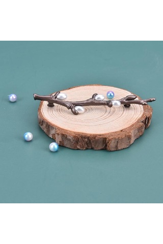 Vintage İnci Erik Çiçeği Dalı Broşlar İğneler Zarif Buket Broş BRONZ