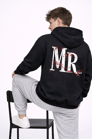 Nevermind Sevgili Kombini Oversize Hoodie Seti Siyah Mr Erkek Çift Hoodie 1