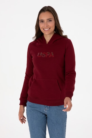 U.S. Polo Assn. Kadın Bordo Kapüşonlu Basic Sweatshirt 50307711-VR014