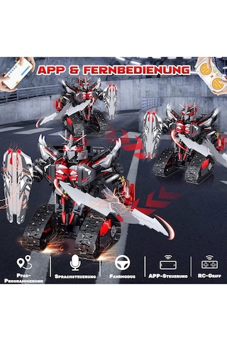 Buzzoxerex Teknoloji Uzaktan Kumandalı Yapı Oyuncağı ,2'si 1 Arada Robot Ve Araba, Programlanabilir Akıllı Oyuncaklar