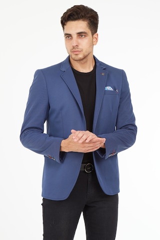 Sposo 5109 Dar Kalıp Yarım Astarlı Mavi Erkek Blazer Ceket Mavi