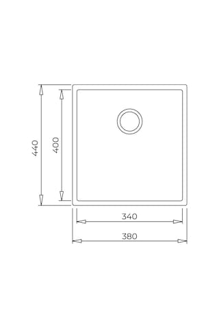 Teka Square 34.40 Tg Tek Hazneli Tezgahaltı Tegranite Eviye - Parlak Krem - 115230033
