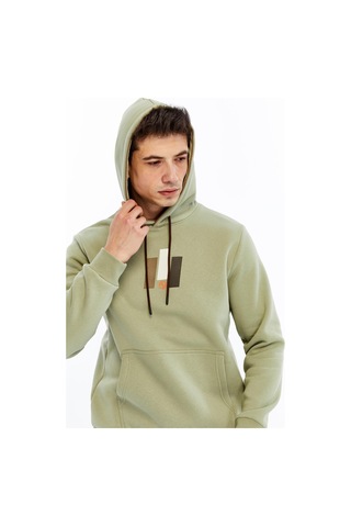 AR-MA Arma Erkek Kapüşonlu Sweatshirt Kanguru Cepli, 3 İplik Şardonlu, Regular Fit, %70 Pamuk %30 Polyester K30254628502 Yeşil