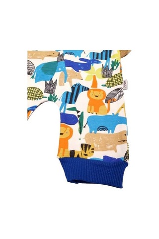 Hayvan Desenli Bebek Tulum mavi