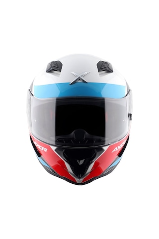 Axor Hunter Turbo Ece 22.06 Kapalı Kask Beyaz - Kırmızı - Mavi
