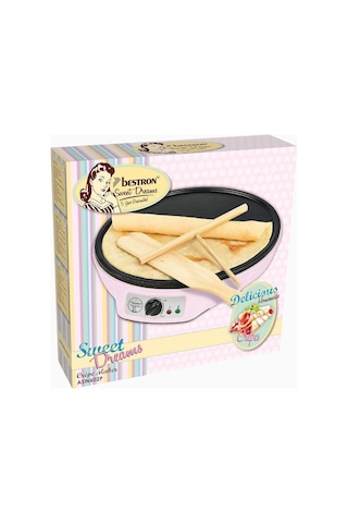 Bestron Retro 30 Cm Lüks Crepe Maker 1000w Profesyonel Performans Elektrikli Tencere/tavalar Pembe