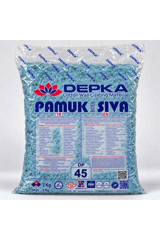 Depka Pamuk Sıva Dp45 2 Kg 7-8 M² İpek Sıva Alternatifi Isı Ve Ses Yalıtımlı Dekoratif Sıva