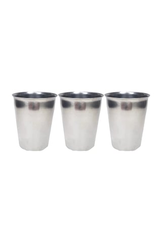 Tedar 3 Adet Paslanmaz Çelik Krom Bardak 9 X 7,5 X 5,5cm Najmaddin 6411267