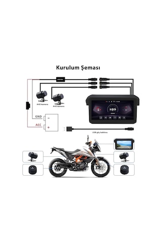 İdragon M11d 5" Su Geçirmez Motosiklet Carplay & Android Auto Ekranı - Lastik Basınç Sensörü