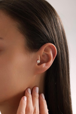 Tufanlar Kuyumculuk Altın Taşlı Çiçek Piercing Altın