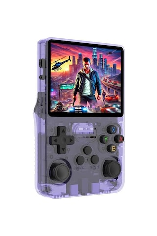 Konsol Plus R36S 3.5" IPS Ekran 15 000 Oyun 64 GB Retro El Oyun Konsolu - Mor Konsol Plus R36S 3.5" IPS Ekran 15 000 Oyun 64 GB Retro El Oyun Konsolu - Mor