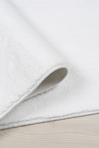 Vl Yuvarlak Comfort Ponpon Saçaklı Peluş Oval Beyaz Saçaksız