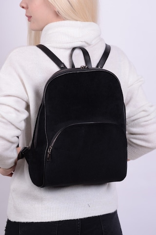 Housebags Kadife Siyah Kadın Sırt Çantası 157 Kadife Siyah