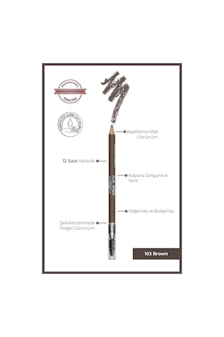 Alix Avien Fırçalı Yumuşak Uçlu Belirginleştirici Kahverengi Kaş Kalemi Eyebrow Expert Powdery Liner 103 Brown