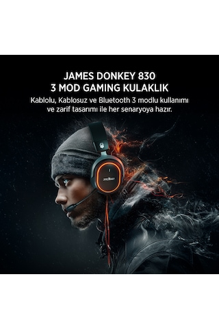 James Donkey 830 Triple Mode Bluetooth/2.4g/usb Gaming Kulaklık