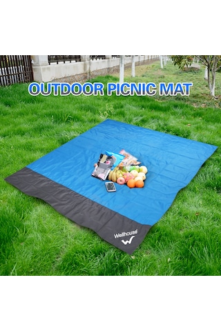 Kosona Mürekkep Ve Yırtılmaya Dayanıklı Dış Mekan Battaniyesi - Mavi, 2.0x2.1m, Çadır Tenteği/piknik/plaj Kullanıma Uygun Mavi