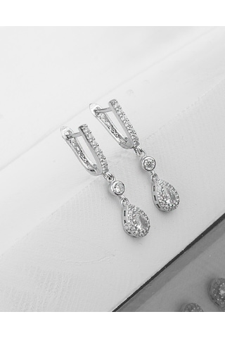 925 Ayar Gümüş Sallantılı Damla Küpe