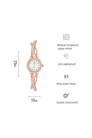 Sones Roma Desenli Elmas Kadın Kuvars Saat, Renk: Gül Altın