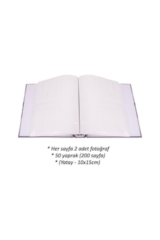 Rabsev RS038 Fotoğraf Albümü 10x15 CM 200'lük Lüx Desenli Kutulu Not Yazılabilir