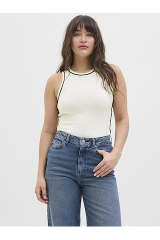 Jack & Jones Kadin Kolsuz Triko Bluz - Evelyn - 12281432 Vanilla Ice