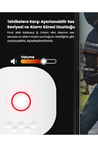 Akıllı Pratik Alarm Seti Akıllı Alarm, Akıllı Kapı Pencere Sensörü, Kumanda, Yüksek Sesli, 2 Yıl , Uz