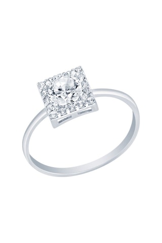 Diamond Line - Gülaylar - Beyaz Altın 14 Ayar Koleksiyon Yüzük