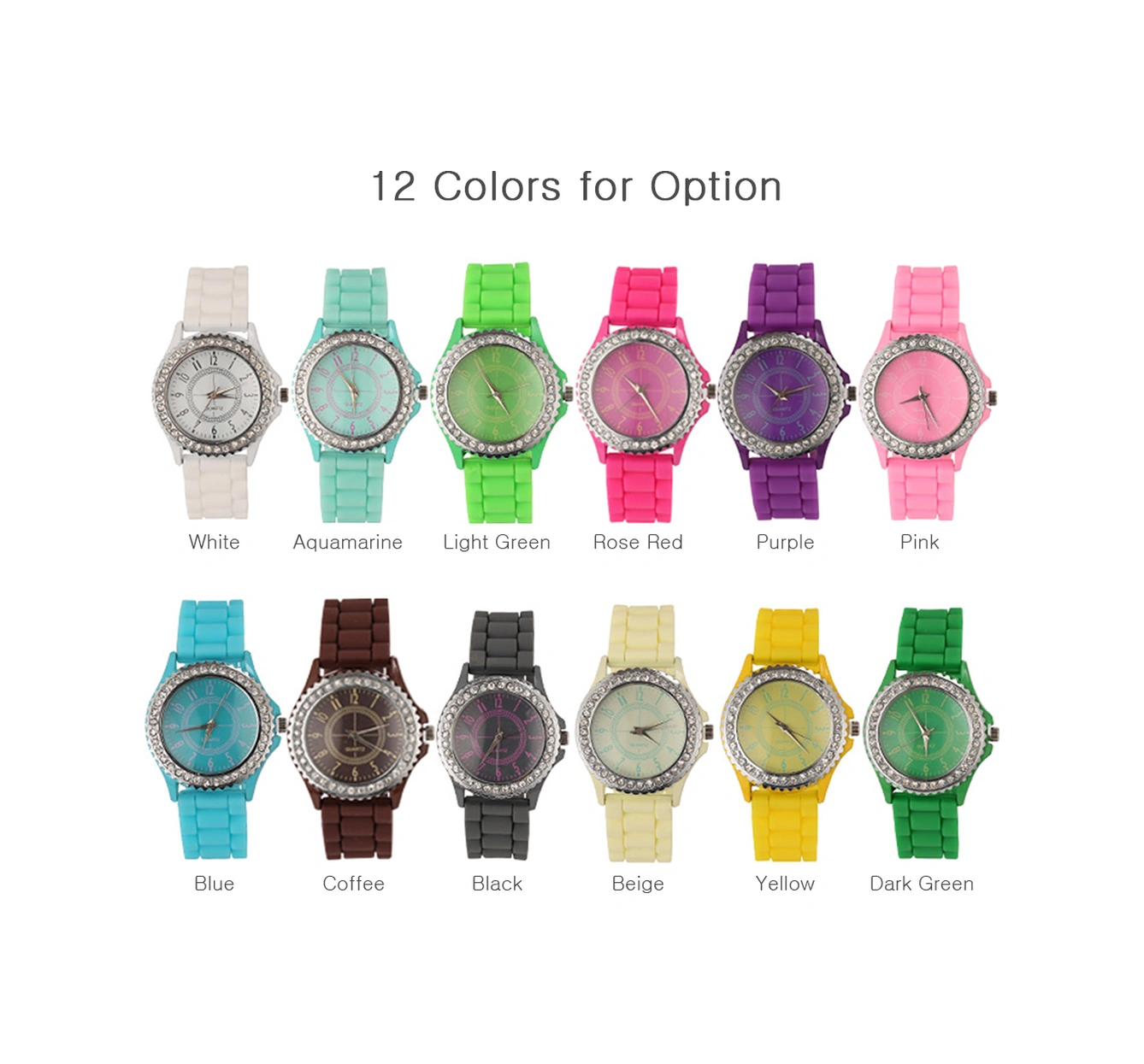 Xindoker Bayanlar İçin Klasik Kuvars Saat, Silikon Kordon, Hafif Ve Rahat, Günlük Suya Dayanıklı, İşaretçi Tipi, Pembe Rengi Rose