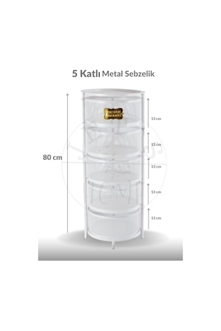 5 Katlı Sebzelik Açılır Metal Patates Soğan Sepeti Paslanmaz Meyvelik Organizer Sepet Beyaz Beyaz