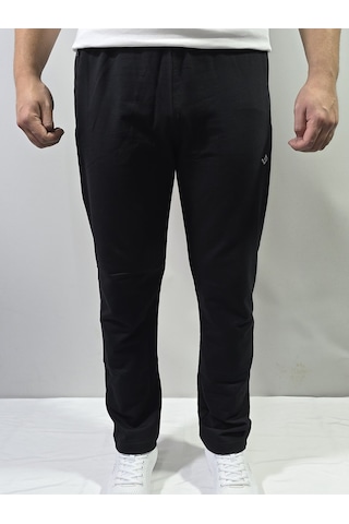 Jump Erkek Pamuklu Slim Fit Düz Paça Eşofman Altı Siyah