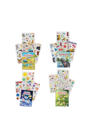 My Sticker Book 4lü Set2 ,tekrar Kullanılabilir Sticker Kitabı, Tükenmeyen Sticker Kitabı