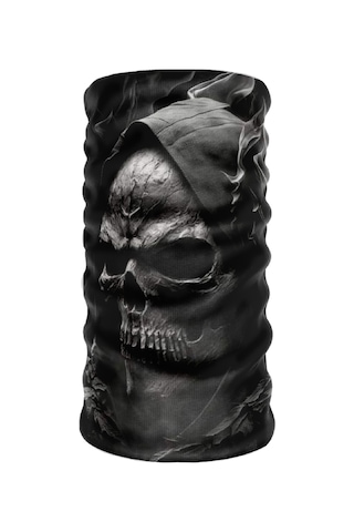 Bebo Store 200624-2 Extreme Spor Motorsiklet Özel Desenli Buff Boyunluk Bandana Balaklava Gri - Siyah