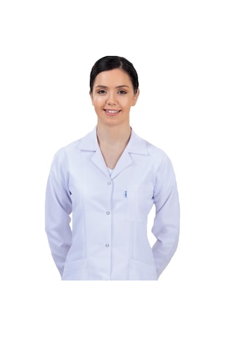 Beyaz Önlük Uzun Doktor Hemşire Öğretmen Önlüğü