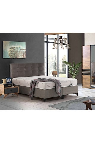 Azra Yatak Mobilya Çift Kişilik Yatak + Baza + Başlık (Ortopedik Yatak)