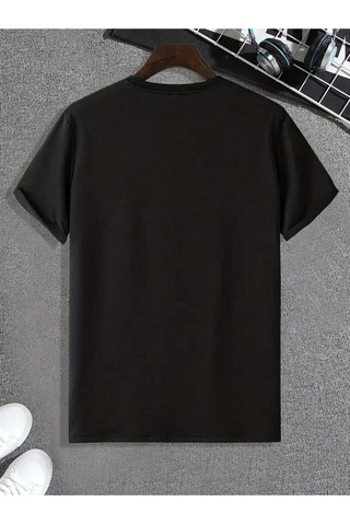 Cali For Nia T-shirt - Siyah Baskılı Oversize Bisiklet Yaka Kısa Kol Tişört Siyah